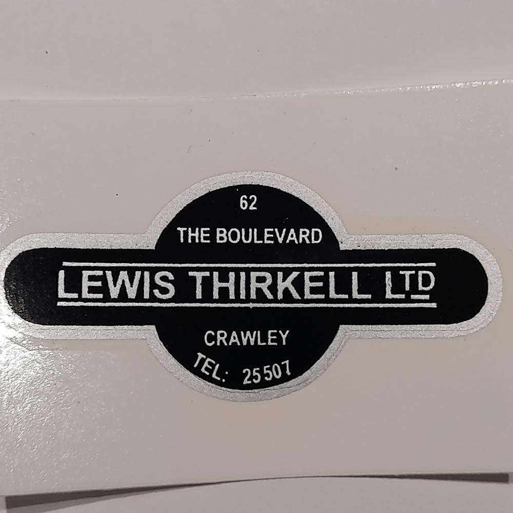 Motorcycle, waterslide transfer, dealer decals, Lewis Thirkwell Ltd, Crawley 