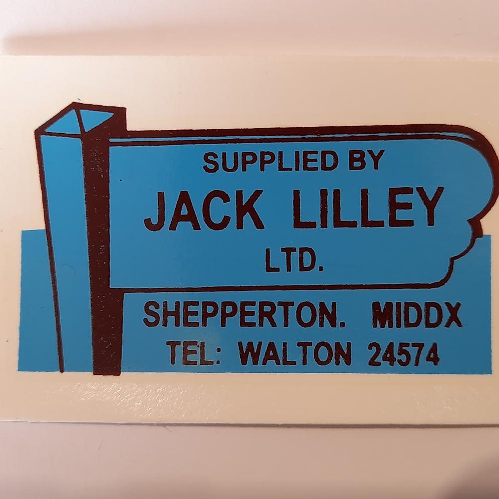 Motorcycle, waterslide transfer, dealer decals,Jack Lilley Shepperton Middlesex 