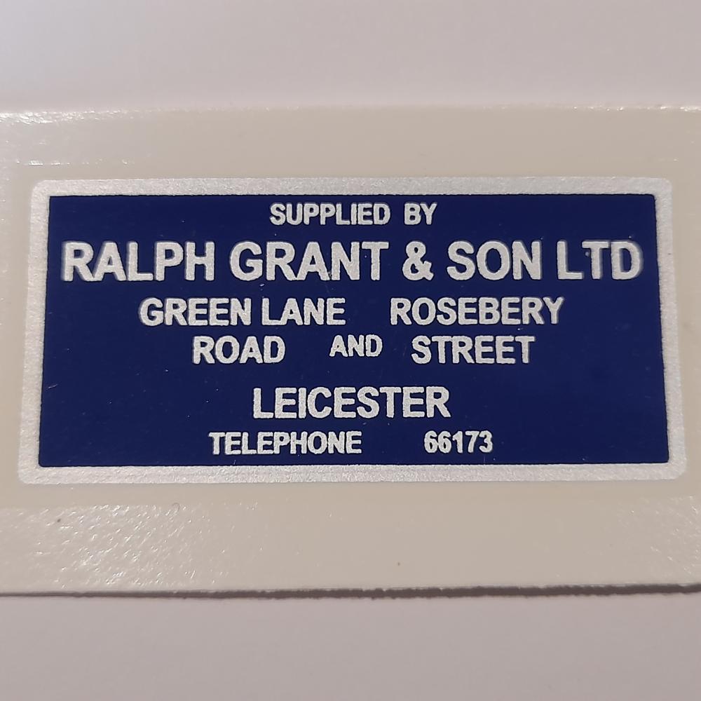 Motorcycle, waterslide transfer, dealer decals,Ralph Grant & Son Ltd Leicester 
