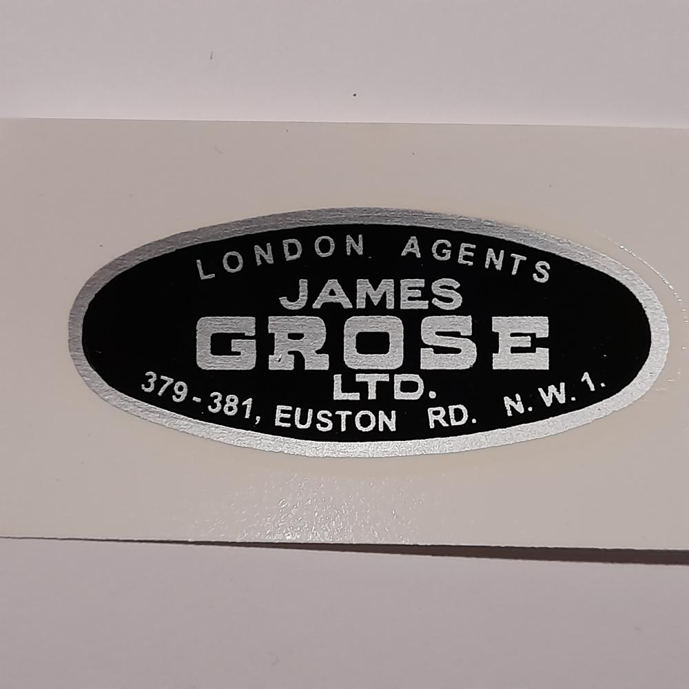 motorcycle, waterslide transfer, dealer decals, James Grose Ltd. Euston Rd London 
