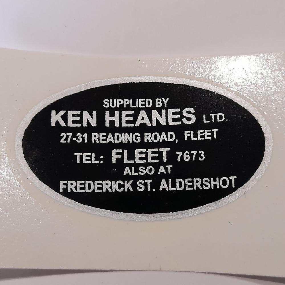 Motorcycle, waterslide transfer, dealer decals, Ken Heanes Ltd Fleet 