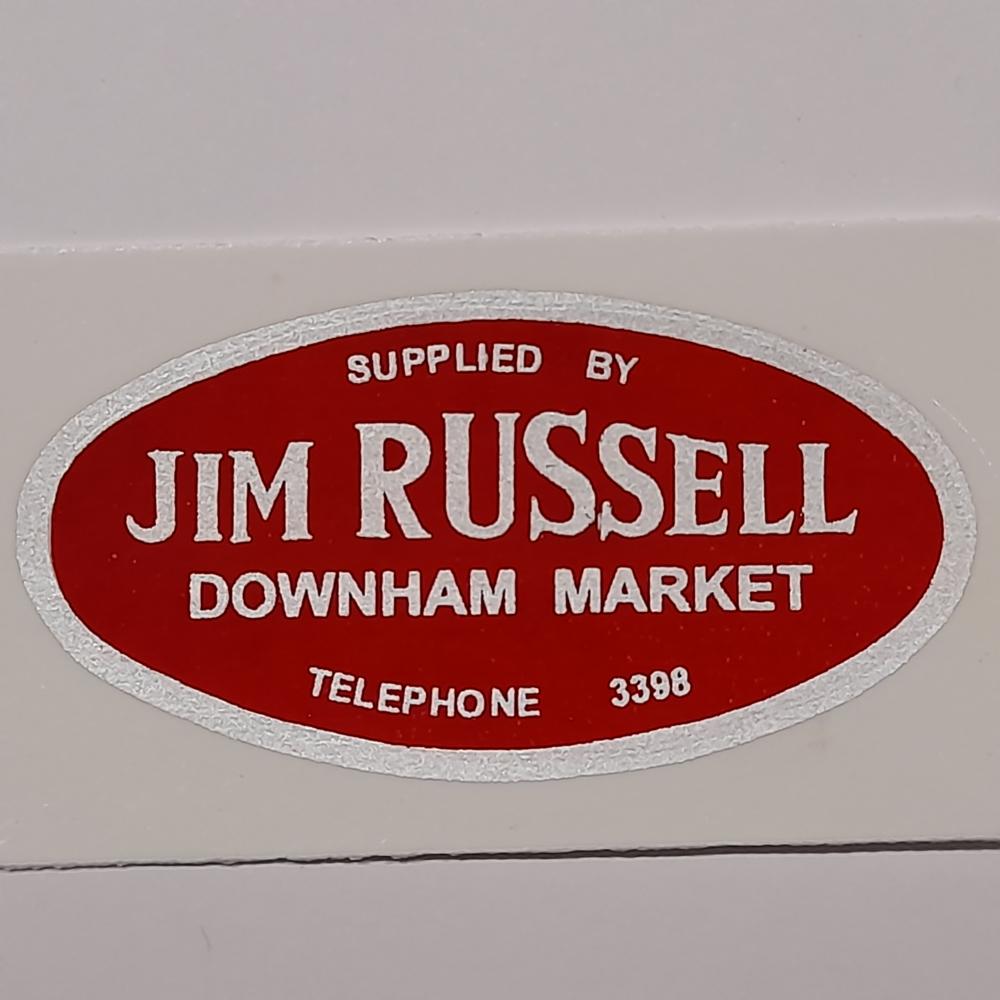 Motorcycle, waterslide transfer, dealer decals, Jim Russell, Downham Market 