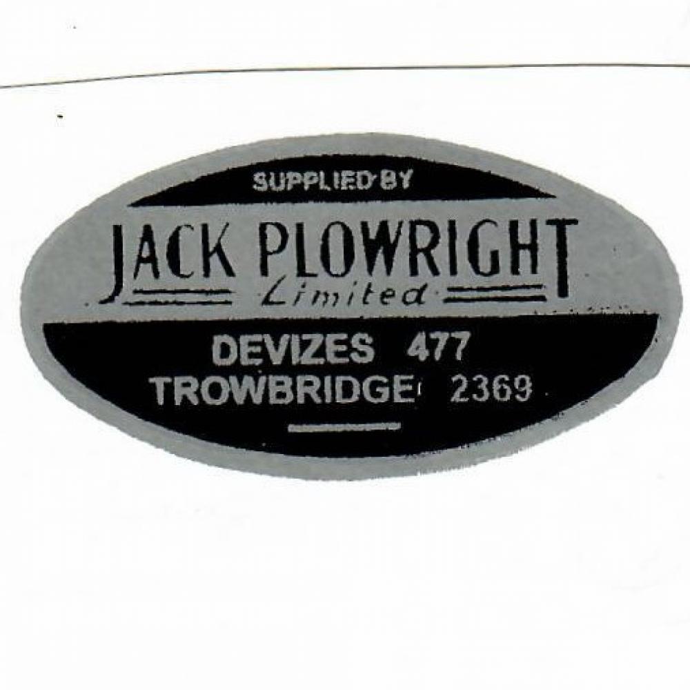 Motorcycle, waterslide transfer, dealer decals, Jack Plowright Limited, Trowbridge