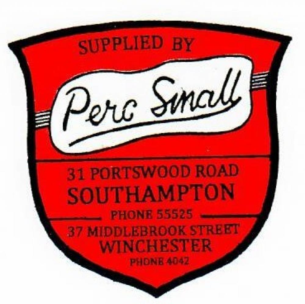 Motorcycle, waterslide transfer, dealer decals, Perc Small, Southampton Winchester