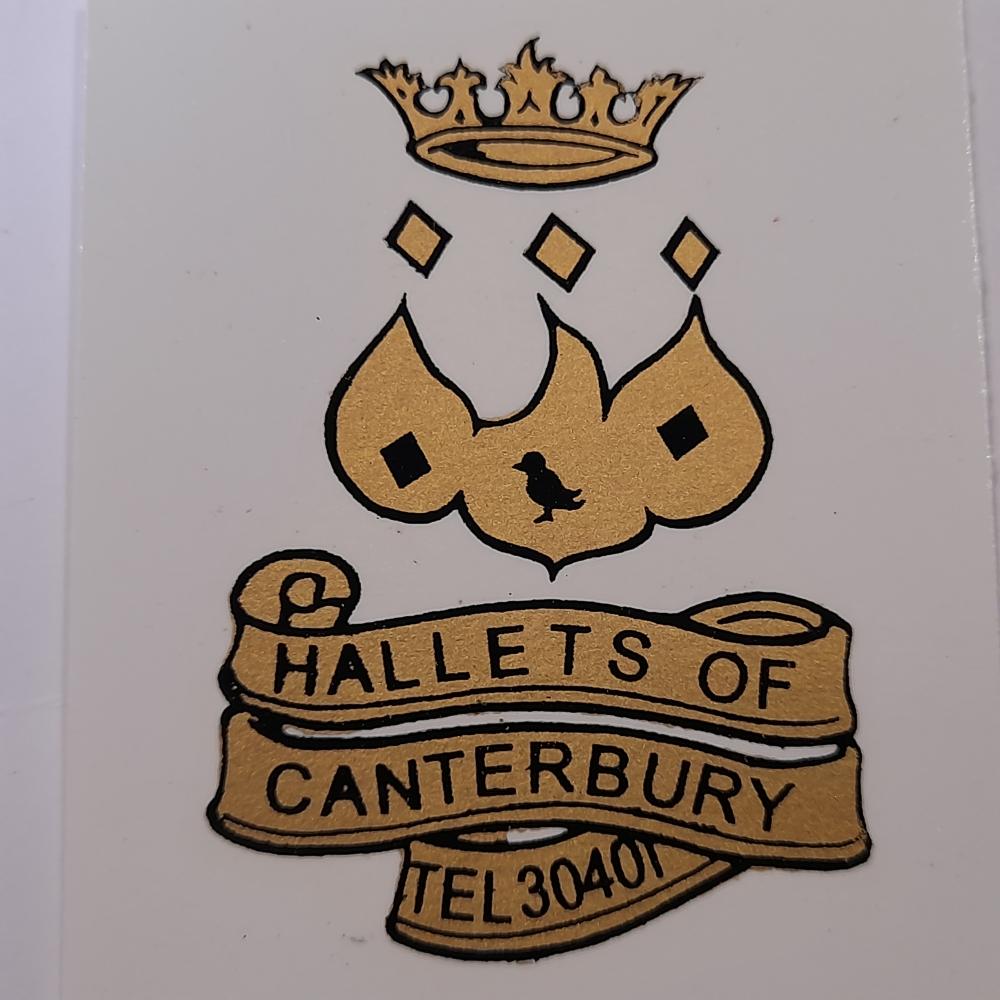 Motorcycle, waterslide transfer, dealer decalsHallets of Canterbury 