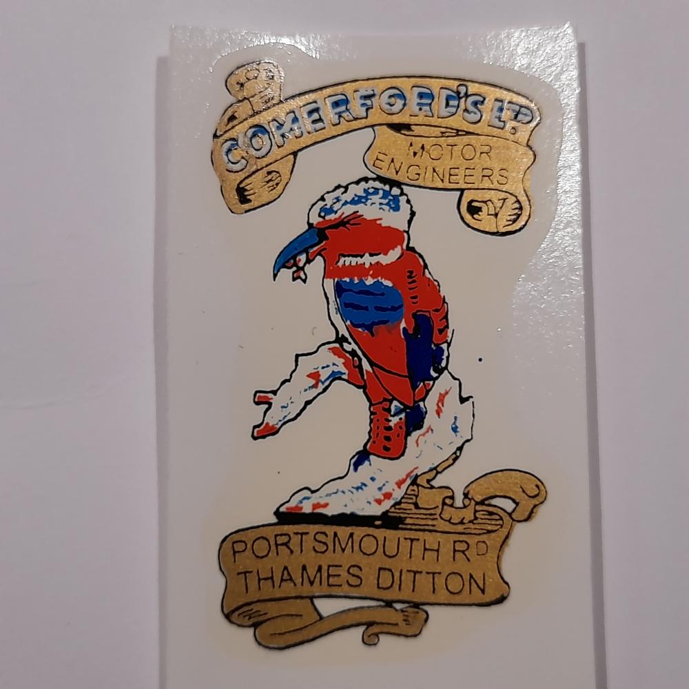 motorcycle, waterslide transfer, dealer decals, Comerfords Thames, Ditton
