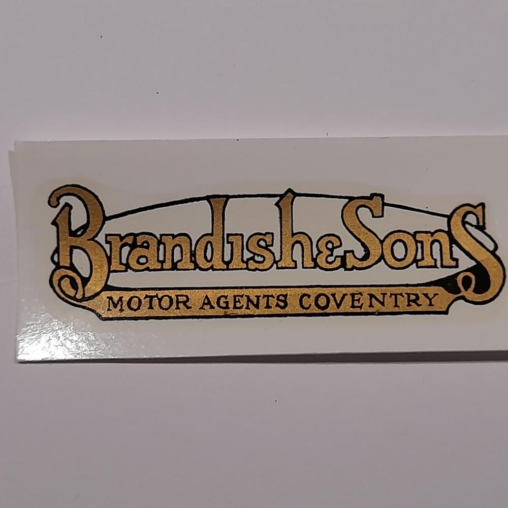  Motorcycle, waterslide transfer, dealer decals, brandish & Son, Coventry 