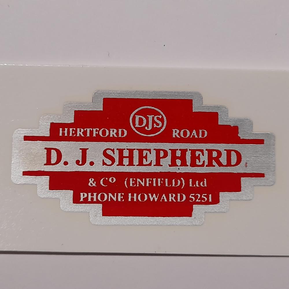 motorcycle, waterslide transfer, dealer decals, DJ Shepherd, Enfield
