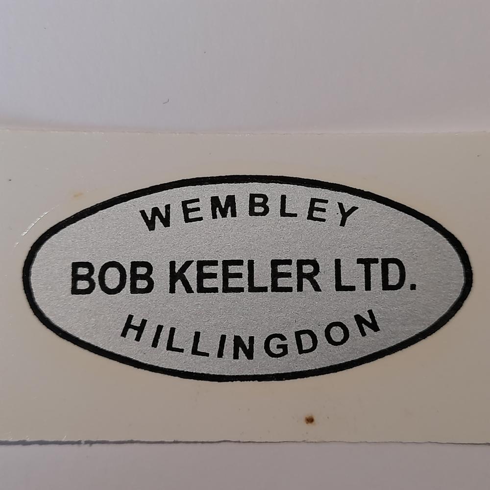Motorcycle, waterslide transfer, dealer decals,Bob Keller Ltd Hillingdon 